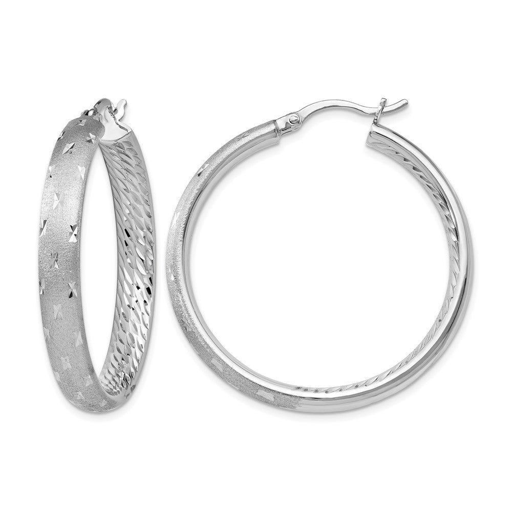 Sterlingsilber Rhodium In/out Diamantiert Ohrringe