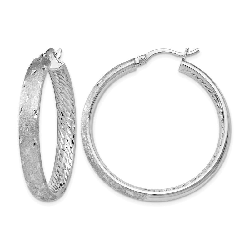 Sterlingsilber Rhodium In/out Diamantiert Ohrringe