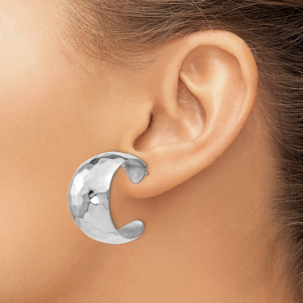 Sterlingsilber Poliert Gehämmert Ohrstecker