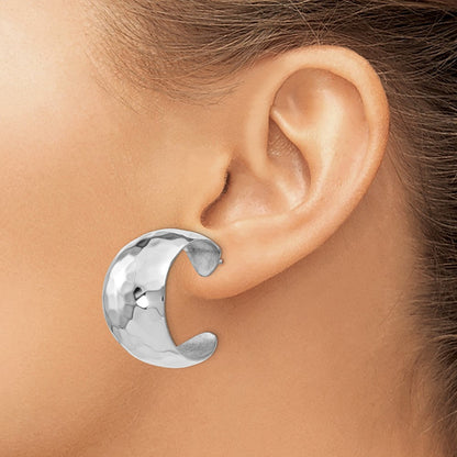 Sterlingsilber Poliert Gehämmert Ohrstecker