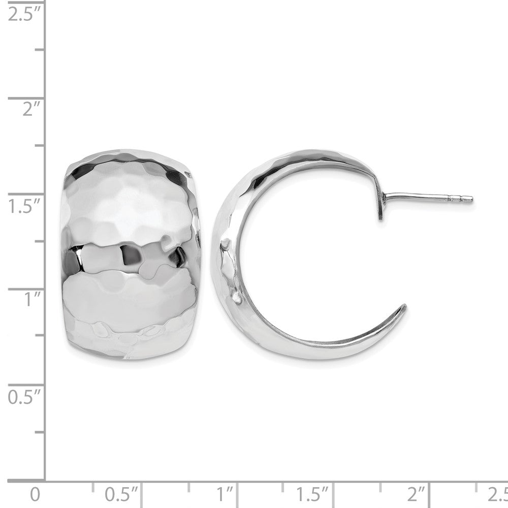 Sterlingsilber Poliert Gehämmert Ohrstecker