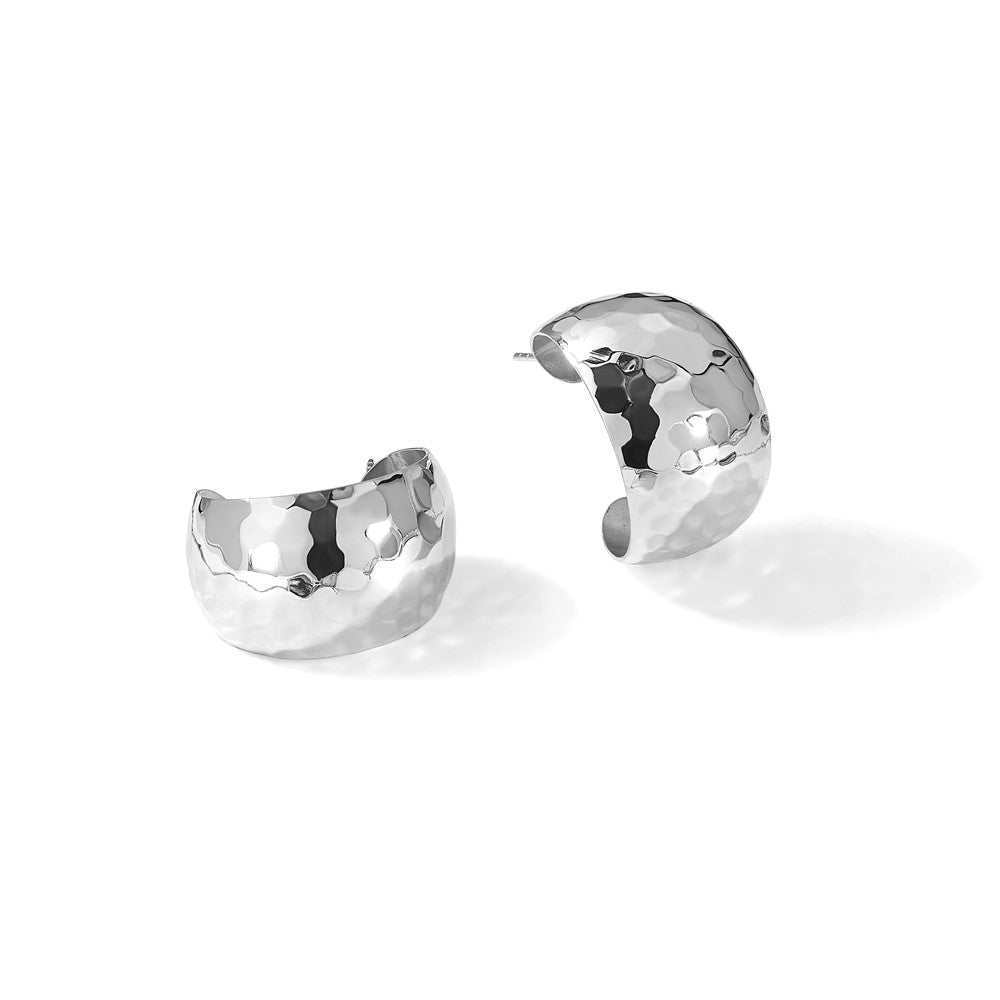 Sterlingsilber Poliert Gehämmert Ohrstecker