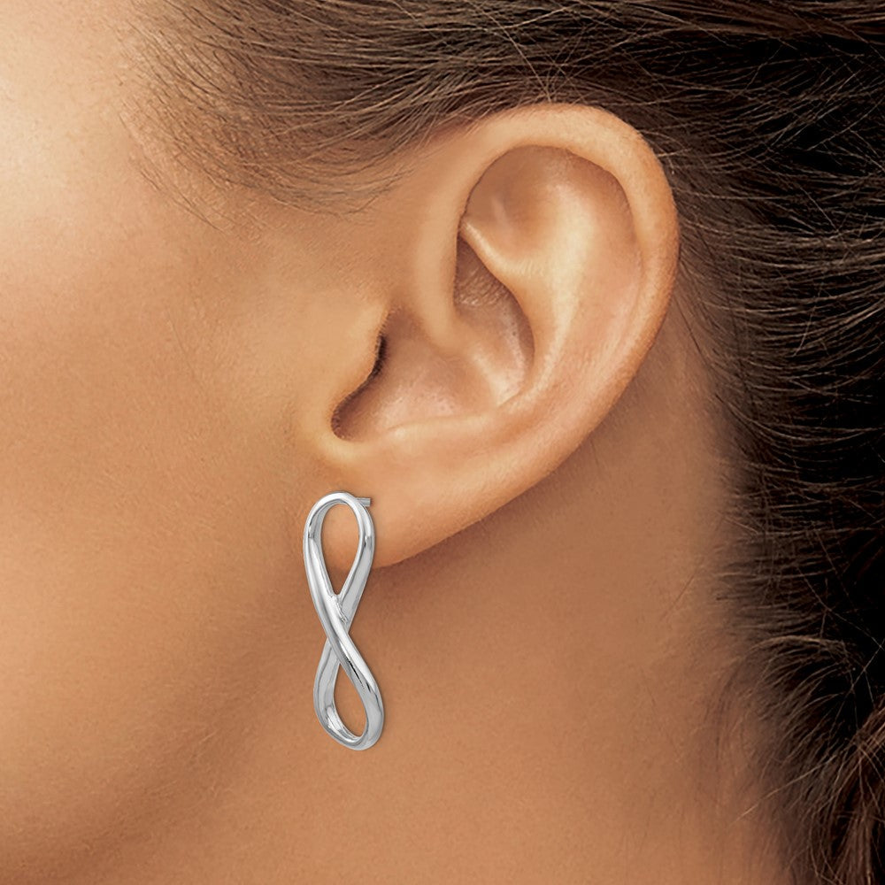Sterlingsilber Poliert Unendlichkeit Symbol Ohrstecker