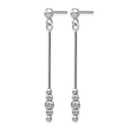 Sterlingsilber Poliert & Diamantiert Stecker Ohrhänger