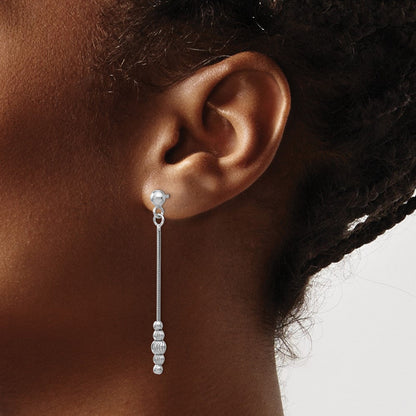 Sterlingsilber Poliert & Diamantiert Stecker Ohrhänger