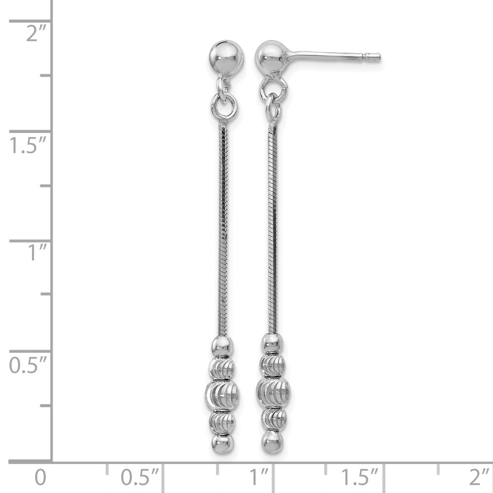 Sterlingsilber Poliert & Diamantiert Stecker Ohrhänger
