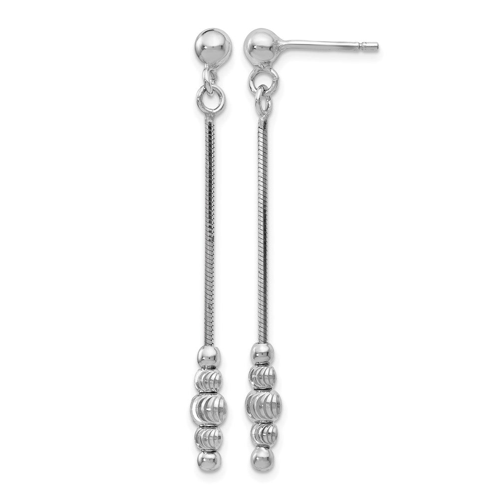 Sterlingsilber Poliert & Diamantiert Stecker Ohrhänger