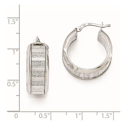 Sterlingsilber Poliert Glimmer Infused Creolen