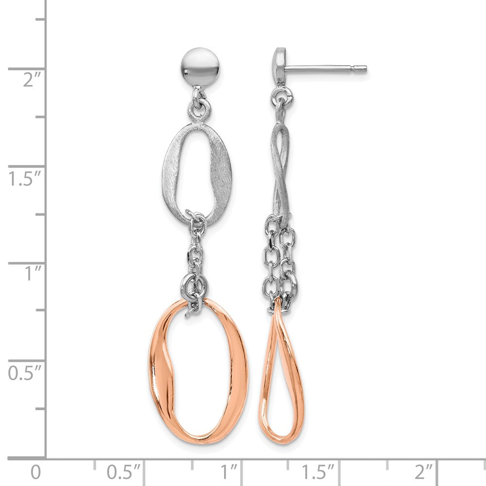 Sterlingsilber Roségoldbeschichtet Poliert Scratch-finish Ohrringe