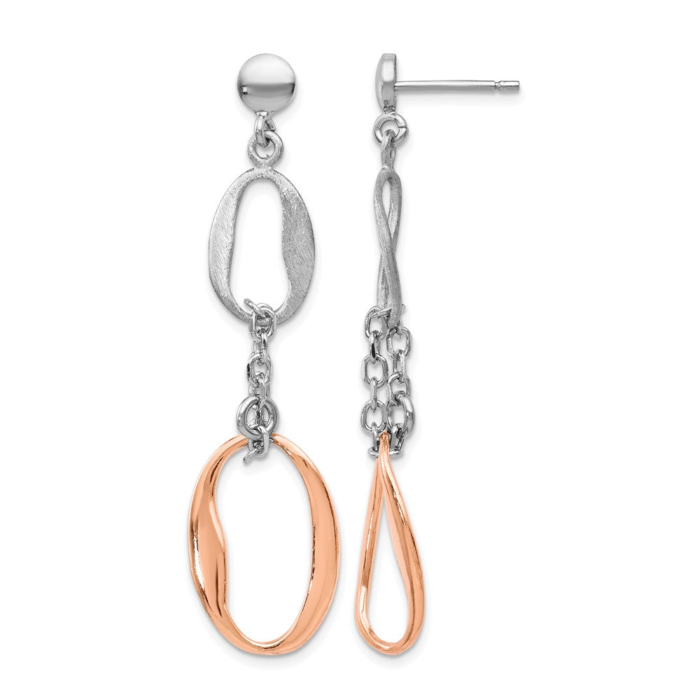 Sterlingsilber Roségoldbeschichtet Poliert Scratch-finish Ohrringe
