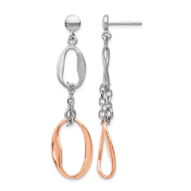 Sterlingsilber Roségoldbeschichtet Poliert Scratch-finish Ohrringe