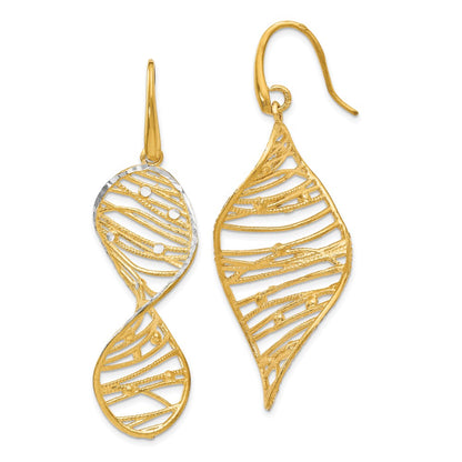 Sterlingsilber Gold-toned Strukturiert Spirale Ohrringe