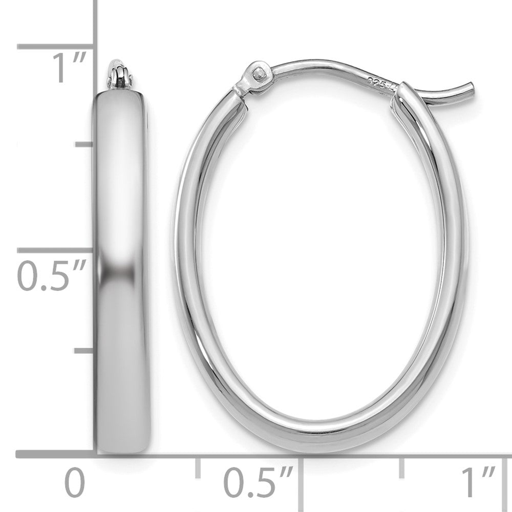 Sterlingsilber Poliert Oval Creolen