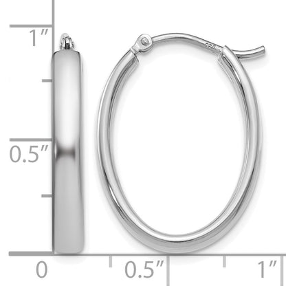 Sterlingsilber Poliert Oval Creolen