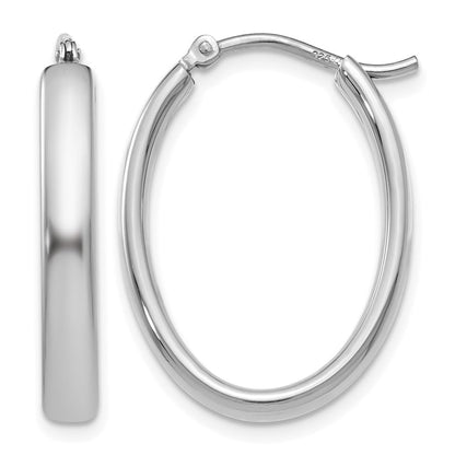 Sterlingsilber Poliert Oval Creolen