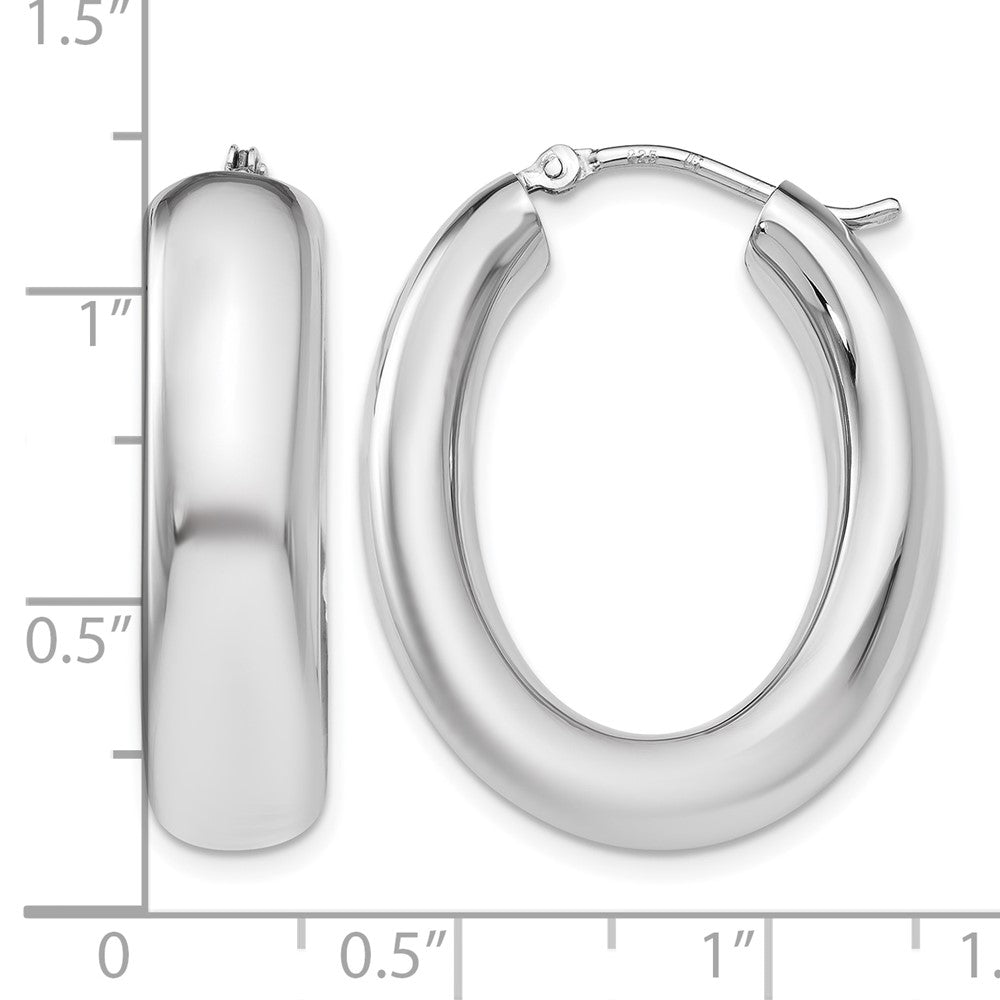 Sterlingsilber Poliert Oval Creolen