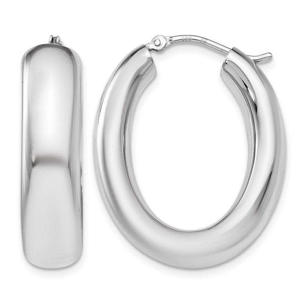 Sterlingsilber Poliert Oval Creolen