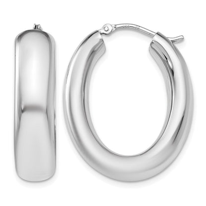 Sterlingsilber Poliert Oval Creolen