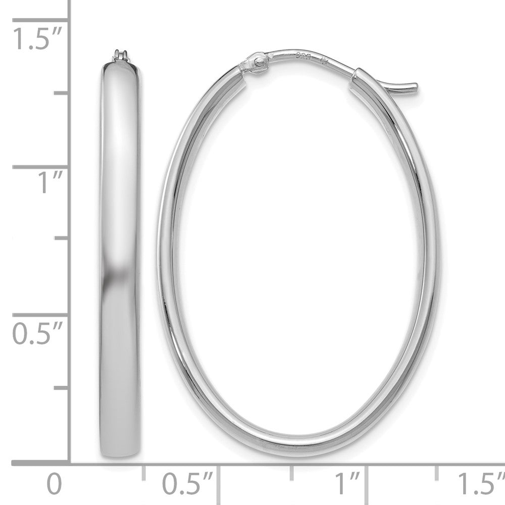 Sterlingsilber Poliert Oval Creolen