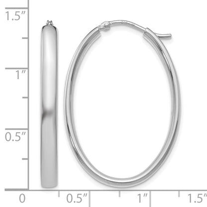 Sterlingsilber Poliert Oval Creolen
