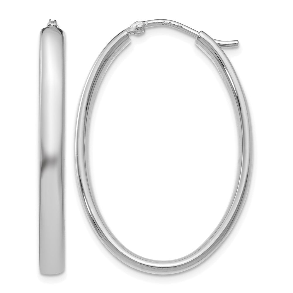 Sterlingsilber Poliert Oval Creolen