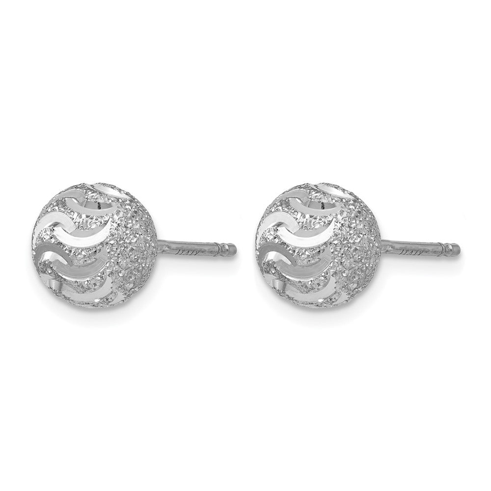 Sterlingsilber Lasergraviert-cut Kugel Ohrstecker
