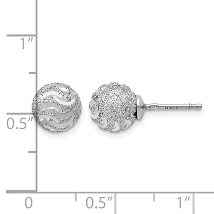 Sterlingsilber Lasergraviert-cut Kugel Ohrstecker