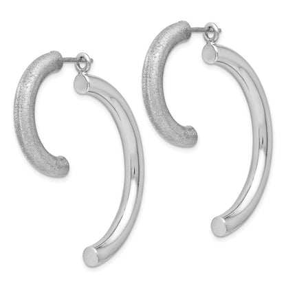 Sterlingsilber Poliert Diamantiert Removable Vorderseite Rückseite Ohrringe