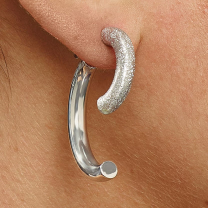 Sterlingsilber Poliert Diamantiert Removable Vorderseite Rückseite Ohrringe