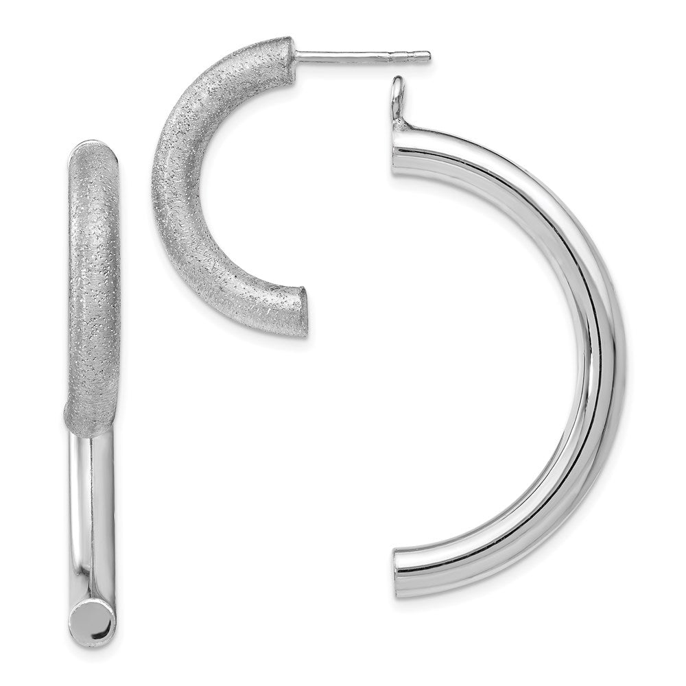 Sterlingsilber Poliert Diamantiert Removable Vorderseite Rückseite Ohrringe