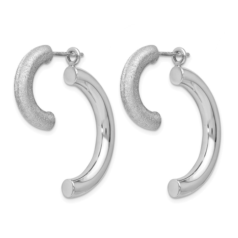 Sterlingsilber Poliert Diamantiert Removable Vorderseite Rückseite Ohrringe