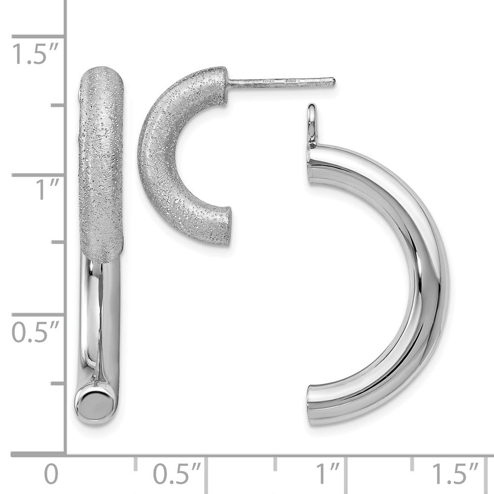 Sterlingsilber Poliert Diamantiert Removable Vorderseite Rückseite Ohrringe