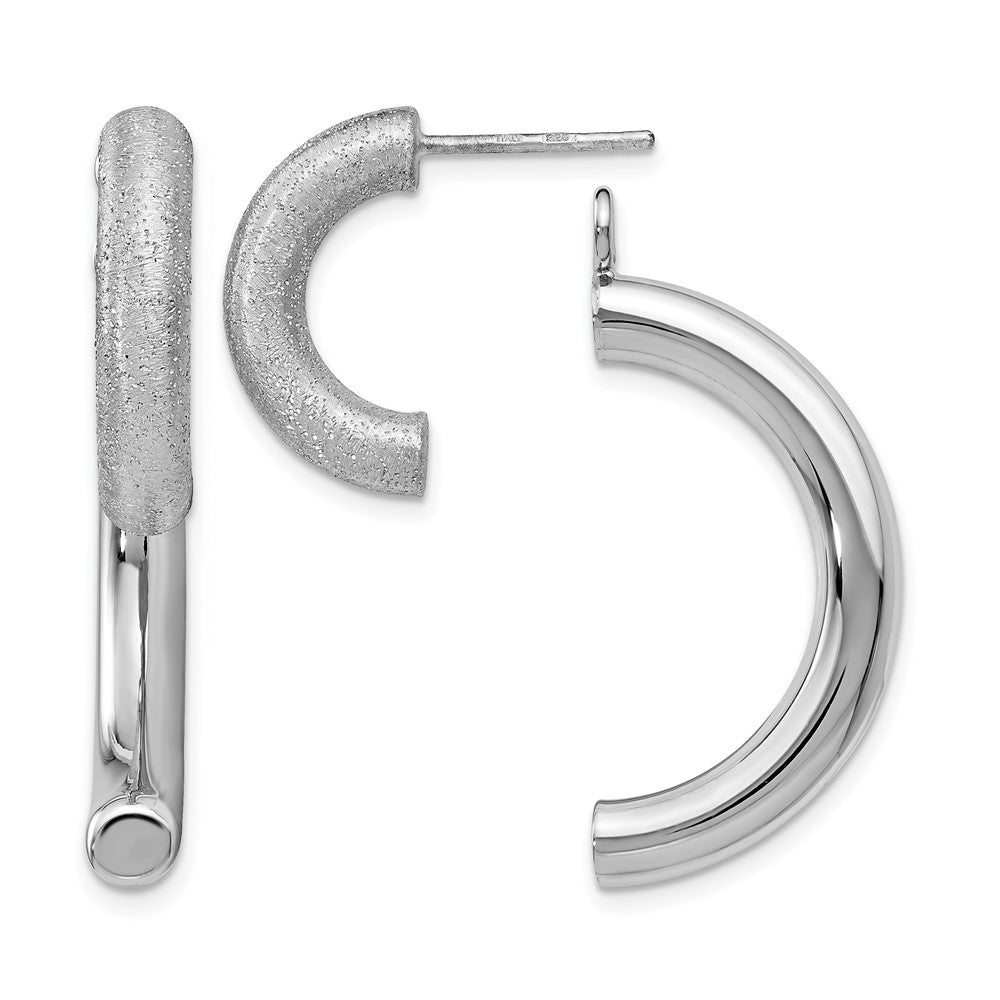 Sterlingsilber Poliert Diamantiert Removable Vorderseite Rückseite Ohrringe