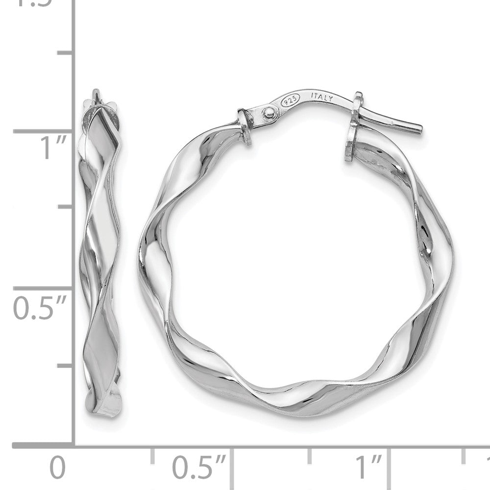 Sterlingsilber Poliert Gedreht Creolen