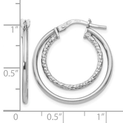 Sterlingsilber Poliert Diamantiert Creolen