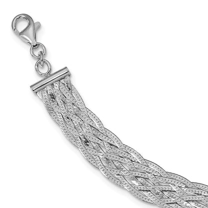 Sterlingsilber Rhodiniert Platte Poliert 4 in Verlängerung. Choker Halskette