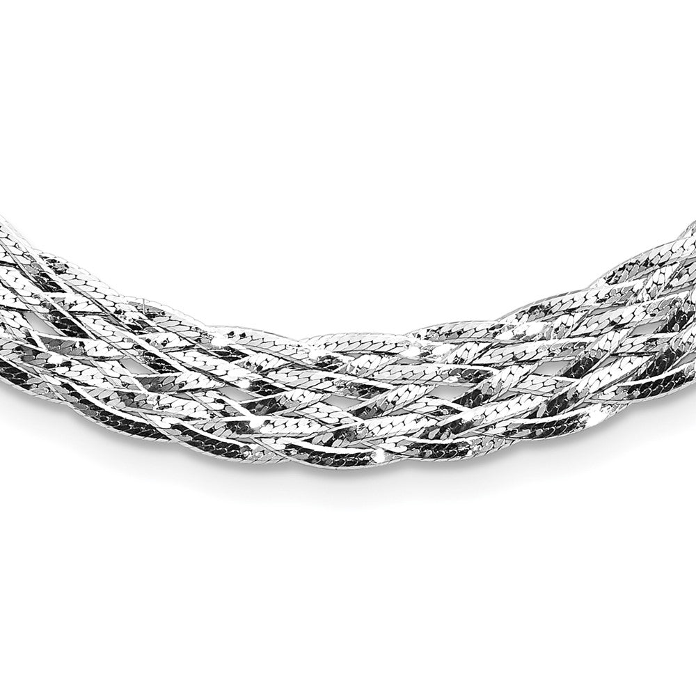 Sterlingsilber Rhodiniert Platte Poliert 4 in Verlängerung. Choker Halskette