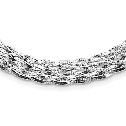 Sterlingsilber Rhodiniert Platte Poliert 4 in Verlängerung. Choker Halskette