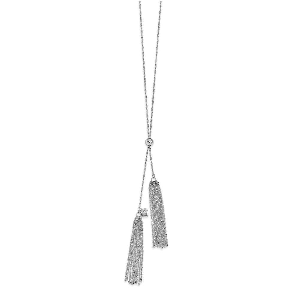 Sterlingsilber Rhodiniert Platin Poliert Verstellbar Tassel Halskette