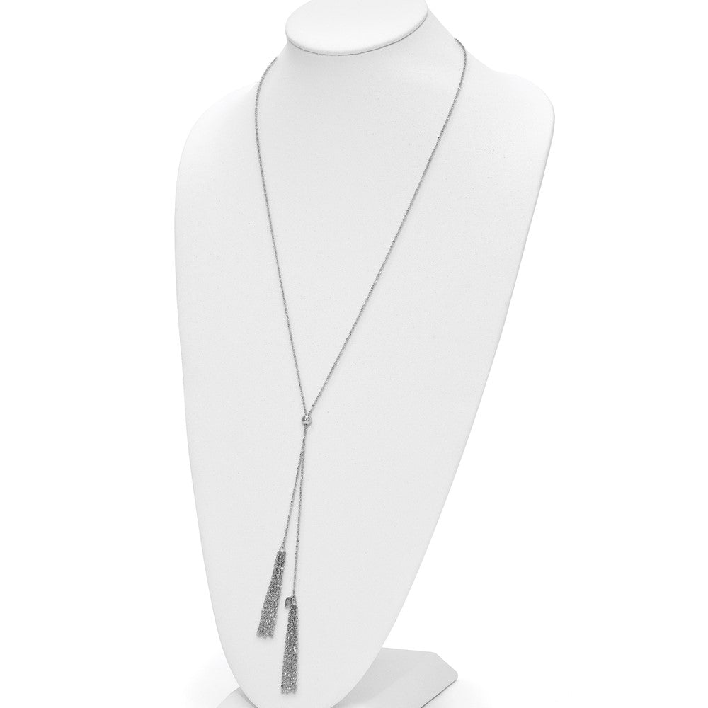 Sterlingsilber Rhodiniert Platin Poliert Verstellbar Tassel Halskette