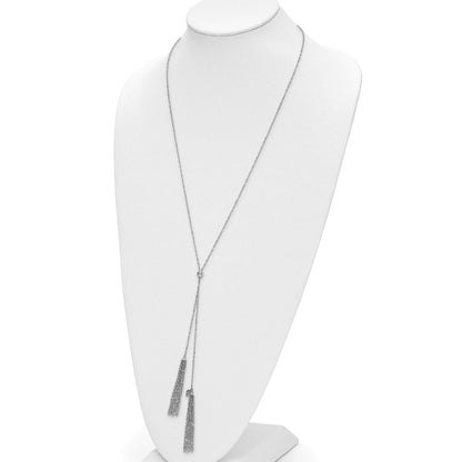 Sterlingsilber Rhodiniert Platin Poliert Verstellbar Tassel Halskette