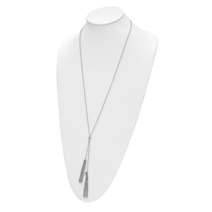 Sterlingsilber Rhodiniert Platin Poliert Verstellbar Tassel Halskette