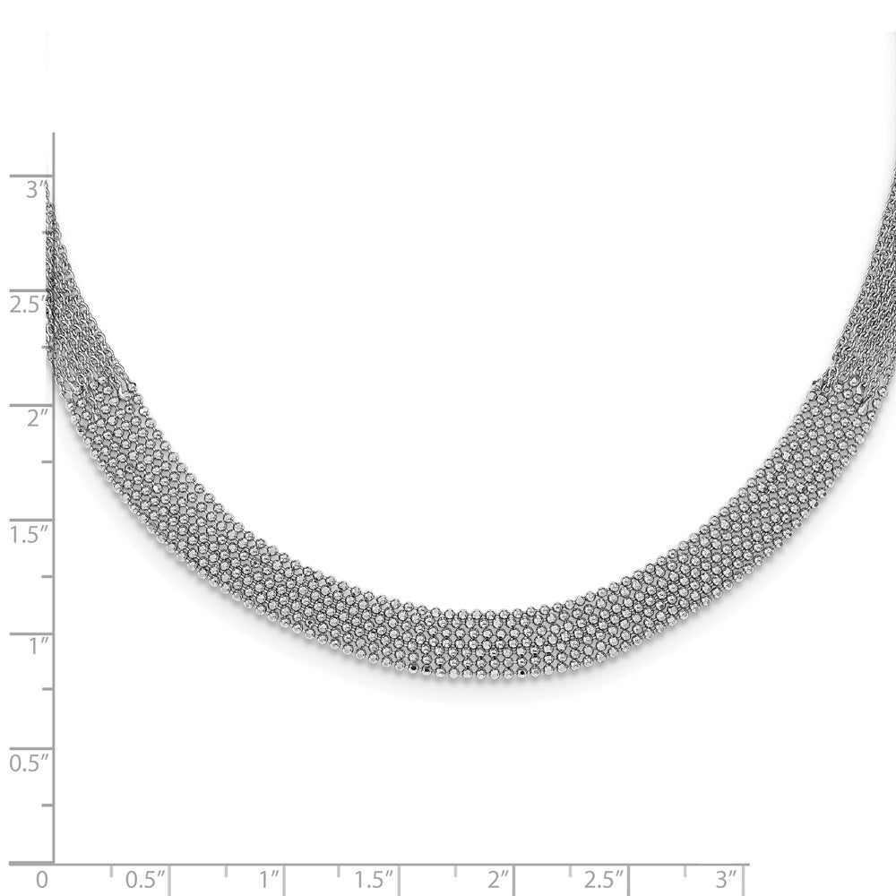 Sterlingsilber Rhodiniert Poliert Multi-strand Halskette