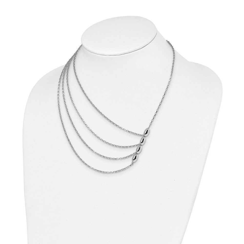 Sterlingsilber Rhodiniert Poliert Multistrand Halskette