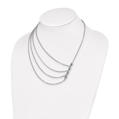 Sterlingsilber Rhodiniert Poliert Multistrand Halskette