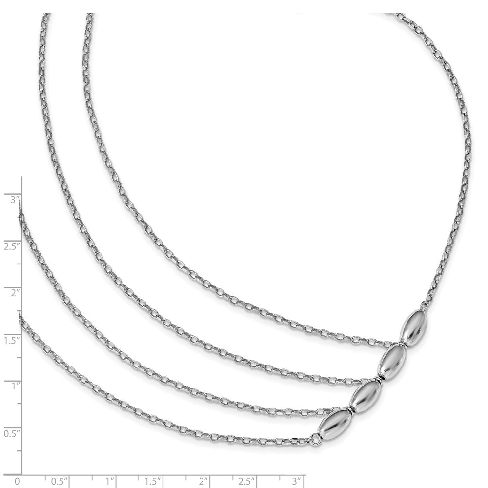 Sterlingsilber Rhodiniert Poliert Multistrand Halskette