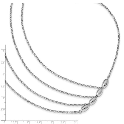 Sterlingsilber Rhodiniert Poliert Multistrand Halskette