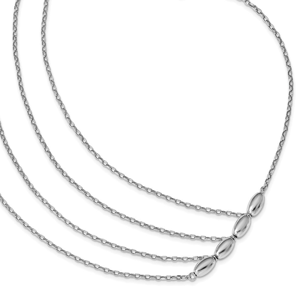 Sterlingsilber Rhodiniert Poliert Multistrand Halskette