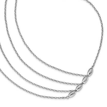 Sterlingsilber Rhodiniert Poliert Multistrand Halskette