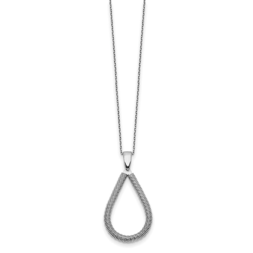 Sterlingsilber Rhodiniert Tropfen mit 2 Zoll Verlängerung. Halskette